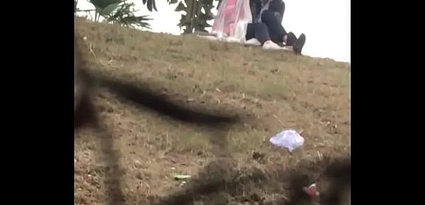 Indian lover kissing in park part 1